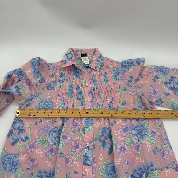 VTG MODELS COAT Womens House Jacket Floral Snap Cotton Size 8 Pockets Midi - Picture 8 of 10